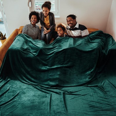Bedsure-Upgraded Weight Oversized 120x120 Ultra Soft Fuzzy & Plush Solid Flannel Blanket