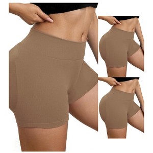 INSPIRE CHIC 3 Packs Women's Slimming Waist Butt Lifter Control Panties Workout Sport Running Shaper Short - 1 of 4
