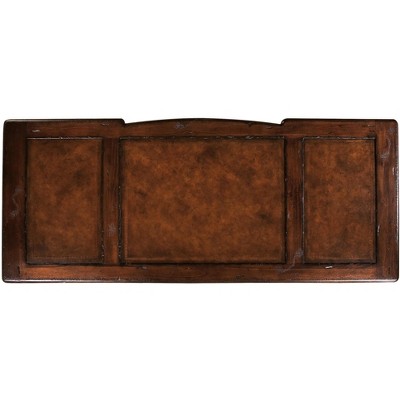 Traditional Antique Brown Home Office Desk with 5 Drawers