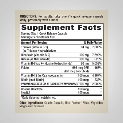 Piping Rock B-100 Complex Vegan Gluten-Free Capsules