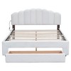 Okak Queen Elegant Platform Bed Frame with Upholstered & 2 USB Ports Teddy Fleece Bed with Storage Drawer Easy to Assemble, White - 4 of 4
