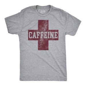 Mens Funny T Shirts Caffeine Red Cross Sarcastic Coffee Graphic Novelty Tee For Men - Crazy Dog Men's T Shirt For Coffee Lovers - 1 of 4