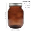 Cornucopia Brands Amber Glass Mason Jars (6pk, Pint Size); Colored Glass Canning and Apothecary Jars - 3 of 4