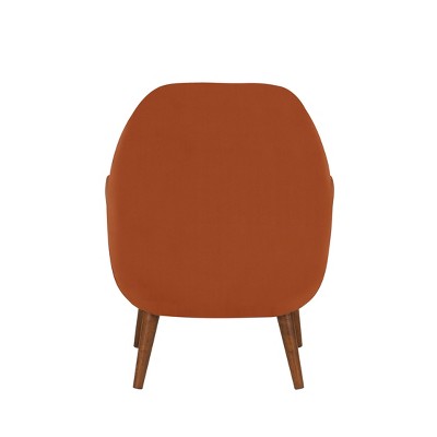 Accera Burnt Orange Velvet Mid-Century Modern Accent Chair