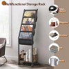 HDZNVF Record Storage, Record Holder Up To 100 Albums, Record Cabinet For Book Magazine Turntable - 2 of 4
