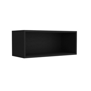 Vynxaria White/Black Wide Decorative Wall Shelf and Open Storage Cabinet - 1 of 4