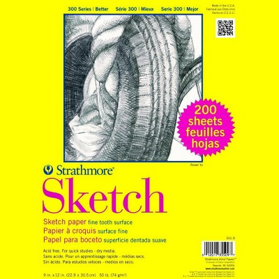 Strathmore 300 Series Sketch Paper, 9 x 12 Inches, 50 lb, 200 Sheets