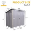 Gulches Gray Metal Garbage Bin Shed Stores 2 Trash Cans Stainless Galvanized Steel Multi Use Lockable Sloped Roof For Garden Yard Lawn - 2 of 4