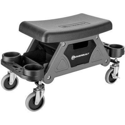 Powerbuilt Heavy Duty Rolling Seat With Cushion Seat