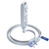 Maximm 360 Degree Rotating Flat Extension Cord Multi 3 Outlet Power Cord with Loop, Grounded 16 AWG UL Certified - 3 of 4