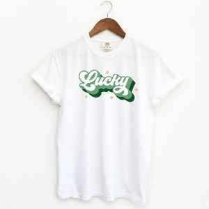 Simply Sage Market Women's Retro Lucky Short Sleeve Garment Dyed Tee - 1 of 2