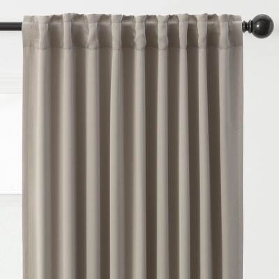 Dusty Gray Polyester Blackout Window Curtain Panels, 52x63 Inches