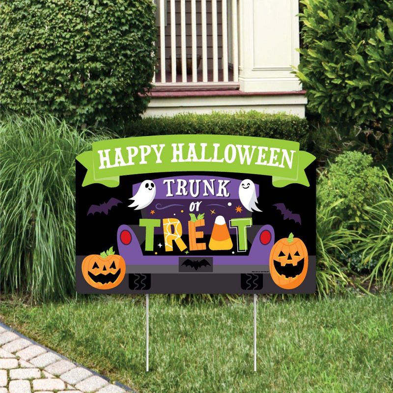 Big Dot of Happiness Trunk or Treat - Halloween Car Parade Party Yard Sign Lawn Decorations - Happy Halloween Party Yardy Sign, 1 of 8