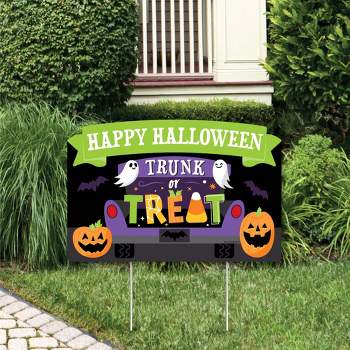 Big Dot of Happiness Trunk or Treat - Halloween Car Parade Party Yard Sign Lawn Decorations - Happy Halloween Party Yardy Sign