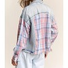 Women's Color Block Plaid And Denim Jacket - J.NNA - 2 of 2
