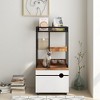 Whisen Cat Litter Box Enclosures with Tree Tower - White & Vintage - 3 of 4