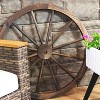 Sunnydaze Indoor/Outdoor Wooden Rustic Western Style Wagon Wheel Yard Landscape Porch Patio Decor - 30" - 4 of 4