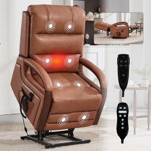 KTMBDW Electric Power Lift Recliner Chair Sofa with Massage and Heat for Elderly, 3 Positions, 2 Side Pockets - 1 of 4