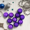 Northlight 10ct Shiny and Matte Purple Glass Ball Christmas Ornaments 1.75" (45mm) - 2 of 4