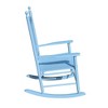 Aghana Digitals Blue Wooden Porch Rocker: Solid Populus Hardwood, Wide Seat & Armrest, Sturdy - 3 of 4