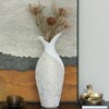 Uniquewise 17.5-inch Ribbed Ceramic White Vase - Modern Design for Entryway, Dining, or Living Room - Home Accent Piece - Elegant Decorative Vase - 2 of 4