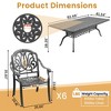 7-Piece Cast Aluminum Outdoor Dining Set with Brown Cushions, Rectangle Table & Stackable Chairs - for Patio, Backyard - 4 of 4