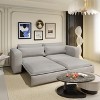 TiramisuBest 93" King Size 3-in-1 Convertible Sleeper Sofa Bed with Chaise Lounge and 2 Lumbar Pillows,Beige - 3 of 4