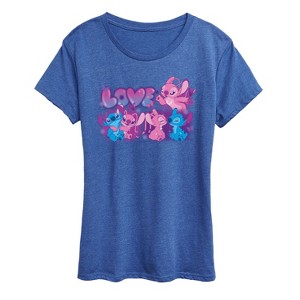Women's - Lilo and Stitch - Love Grid Short Sleeve Graphic T-Shirt - 1 of 4