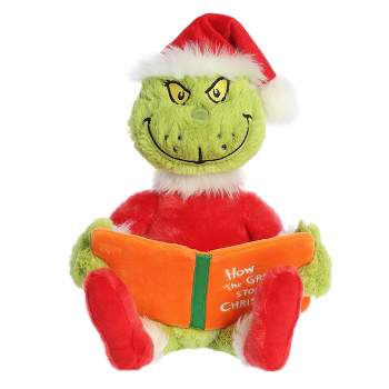 Aurora Large Green Dr. Seuss 16" Storytime Grinch Whimsical Stuffed Animal