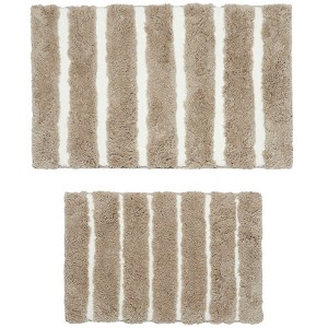 The Lakeside Collection Set of 2 Luxury Stripe Bath Rugs - 1 of 1