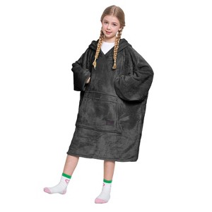 Catalonia Oversized Blanket Hoodie Sweatshirt for Kids, Wearable Fleece Pullover with Large Front Pocket, Teen Boys Girls Gift - 1 of 4