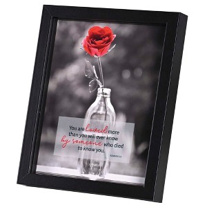 Dicksons Inspirational Hanging Wall Art Picture Frame For Living Room 12 x 15 MDF and Glass He Leads Me Lake Scene - 1 of 3