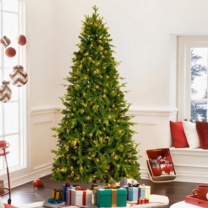 Pre-Lit Flocked LED Douglas Fir Artificial Christmas Tree - 1 of 4