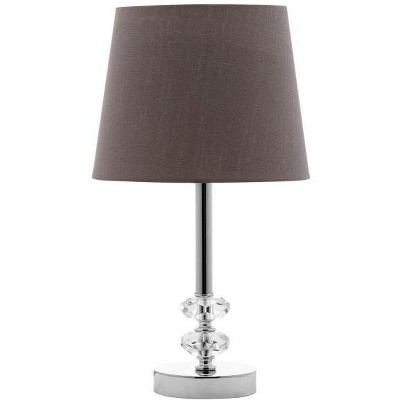 Ashford Clear Crystal Orb Table Lamp Set with Gray Shades