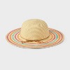 Girls' Paper Straw with Fruit Beads Floppy Sun Hat - Cat & Jack™️: UPF 50+, Lightweight, Multi-Stripe Pattern - 2 of 3