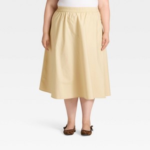 Women's Midi Skirt - A New Day™ Cream - 1 of 3