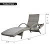 SKRAN Long 80'' Outdoor Patio Wicker Rattan Chaise Lounge Set of 2 with Adjustable Backrest, with Pull-Out Side Table,for Pool,Beach Sunbathing - 3 of 4