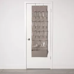 15 Pocket Over the Door Hanging Shoe Organizer Gray - Room Essentials™