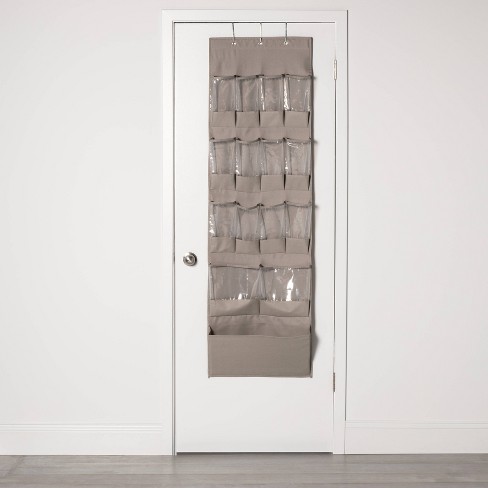 15 Pocket Over the Door Hanging Shoe Organizer Gray - Room Essentials™ - image 1 of 4