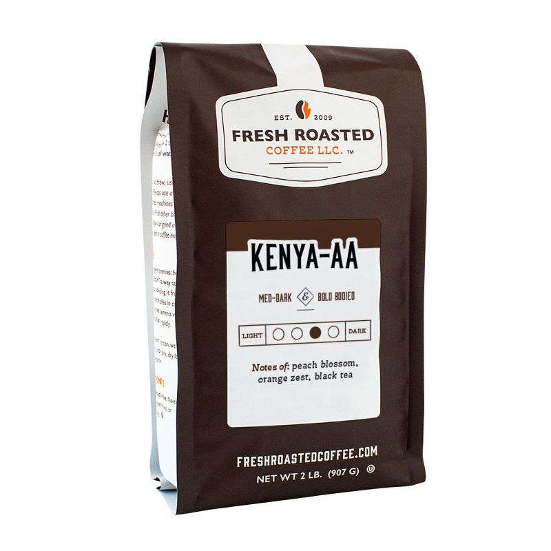 Fresh Roasted Coffee, Kenya AA Coffee, Whole Bean, 1 of 5