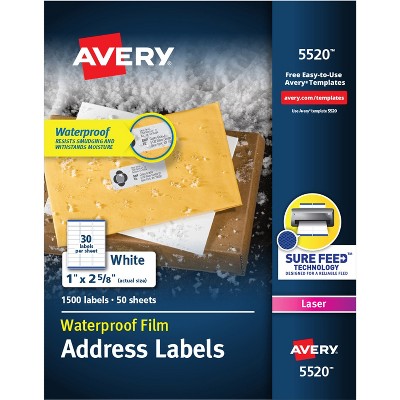 Avery Weatherproof Durable Mailing Lbls 1-1/2"x4" 700/BX WE 95522