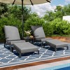 Pamapic 5-Piece Metal Outdoor Patio Sofa Seating Group Chaise Lounge with Cushions and Ottomans - 3 of 4