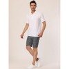 Lars Amadeus Men's Summer Slim Fit Flat Front Plaid Dress Shorts - 4 of 4