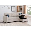 TiramisuBest Storage Sleeper Lounge Chair Bed, Beige Upholstered Convertible Chair with Chaise, Cupholder & Hidden Storage for Living Room - 3 of 4