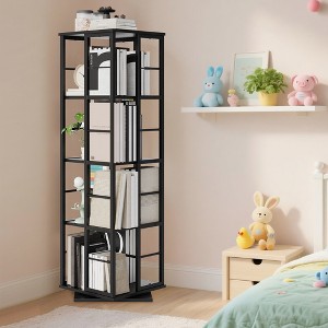 360° Rotating Bookshelf, 54 Inch Metal Bookshelf Tower, Freestanding Bookshelf Organizer for Living Room, Bedroom, Office, Study - 1 of 4