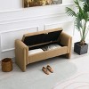 Modern Bed End Bench,Teddy Upholstered Large Foot Rest Stool,Window Vanity Bench With Arms And Storage For Living Room,Bedroom-Cuddlewood - 3 of 4