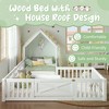 KWPZQEB House Floor Bed for Kids, Montessori Bed Frame with Door and Full-Length Guardrails, Multi-function Toddler Bed, Solid Wood Bed for Girls Boys - 4 of 4
