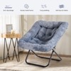 FONTOI Soft Faux Fur Folding Lounge Chair with Plush Cushion Collapsible Frame Cozy Design for Bedroom Dorm or Living Room, Gray, 28.35"*29.92"*31.5" - 3 of 4