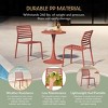 WestinTrends Playa 3-Piece Outdoor Metal Round Dining Table Set With Stackable Resin Patio Dining Chairs - 3 of 4