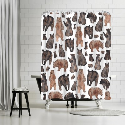 Americanflat Watercolour Bears by Elena Oneill 71" x 74" Shower Curtain